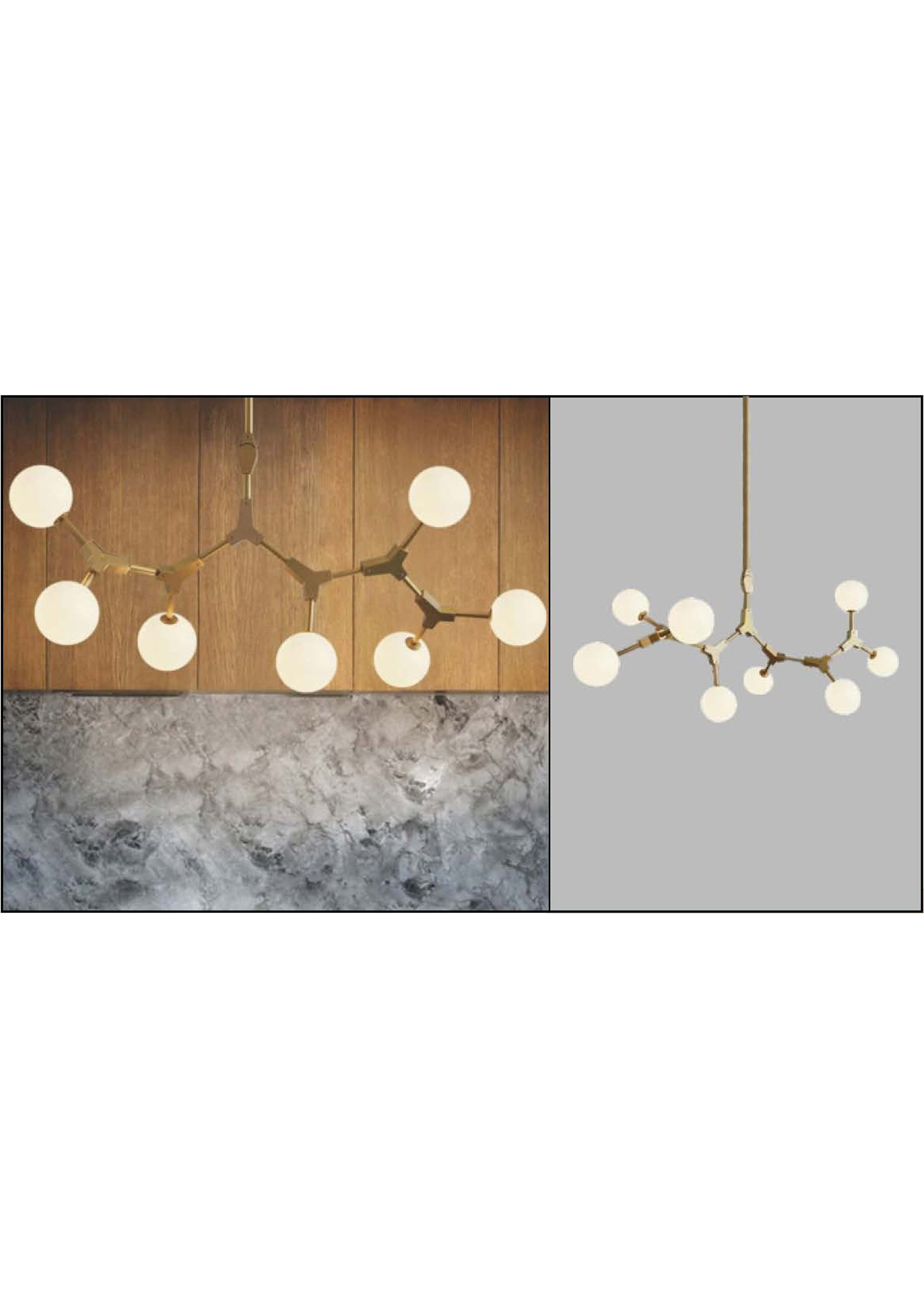 Beyond Lights - Brass Globe Chandelier- GL